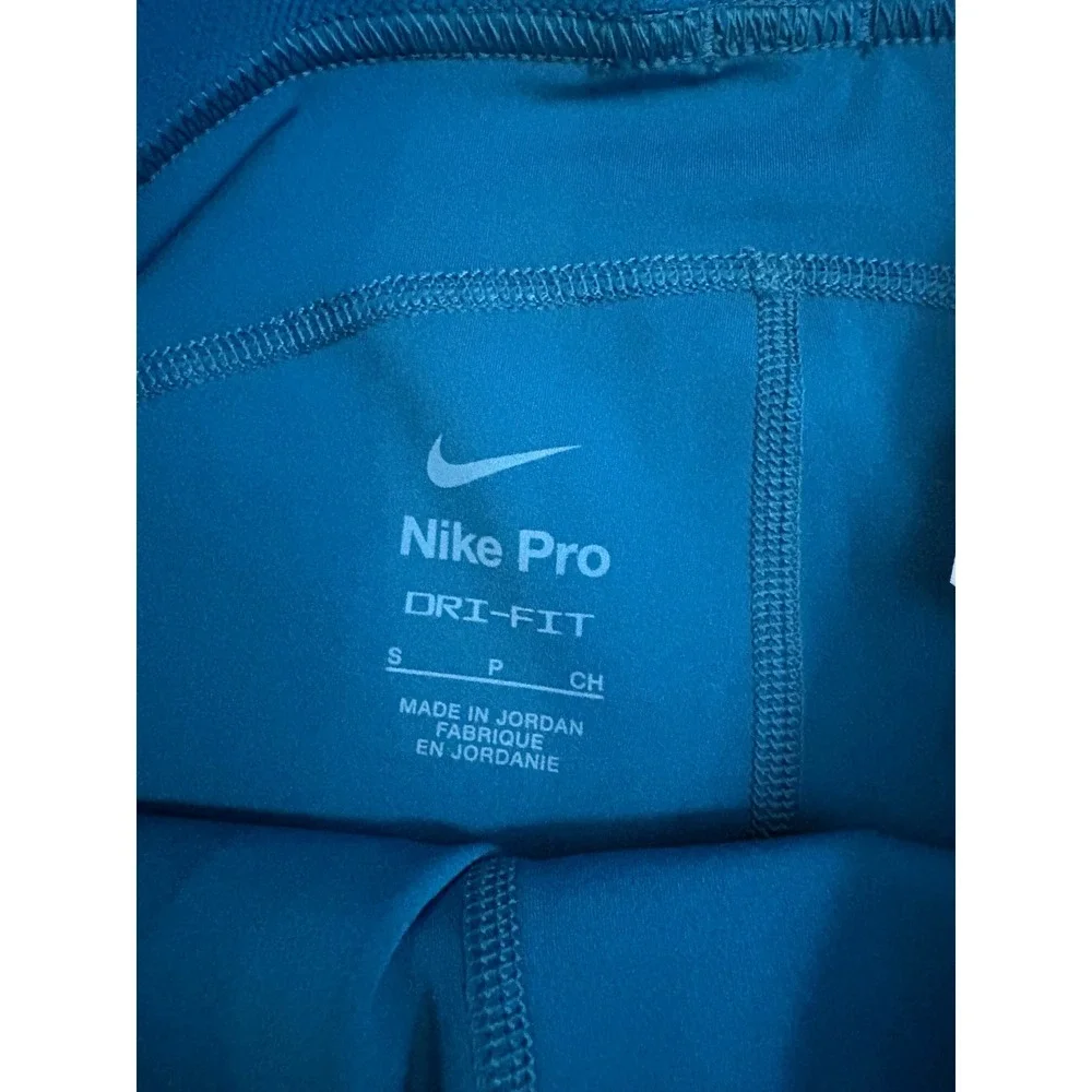 New Nike Pro Women's Blue Training Shorts Mid Rise 3 Inch Length Size S